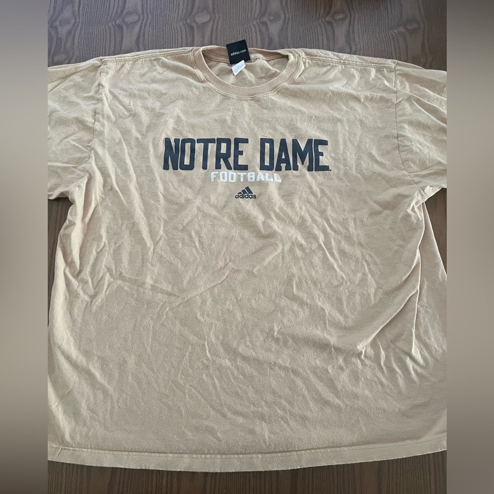 Adidas Tan Notre Dame Football Tee